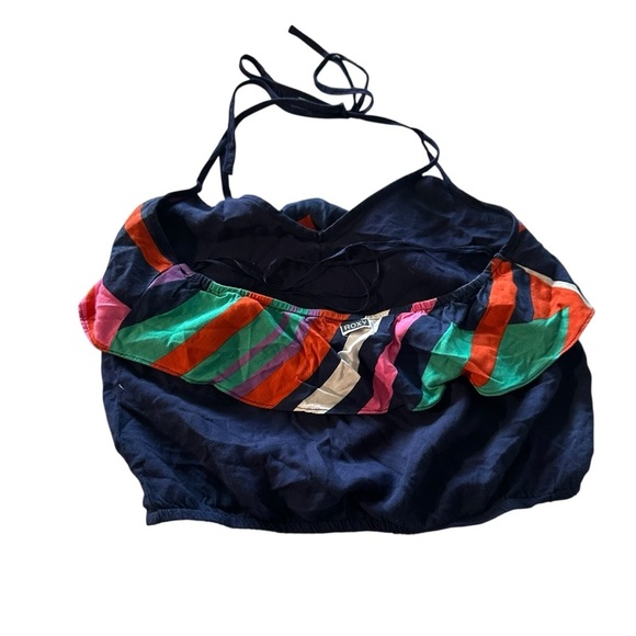 Roxy Navy Blue cropped halter top - Picture 2 of 4